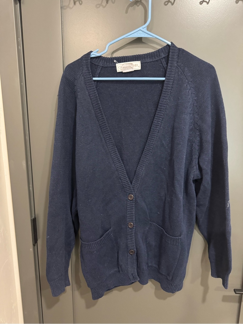 Vintage Casual Corner Navy Button-Front Cardigan Sweater